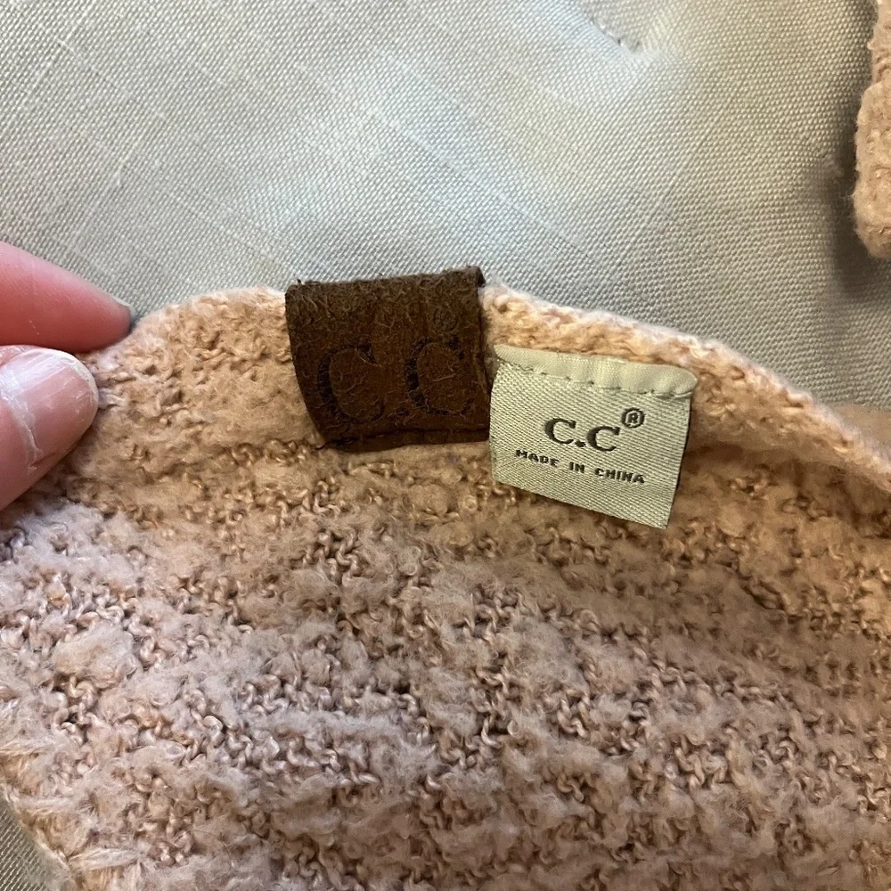 C.C Beanie Boucle Knit Scarf